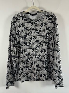 Michael Kors Men’s Grey Camo Long-Sleeve Shirt MEDIUM Casual Everyday Designer